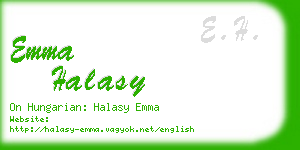 emma halasy business card